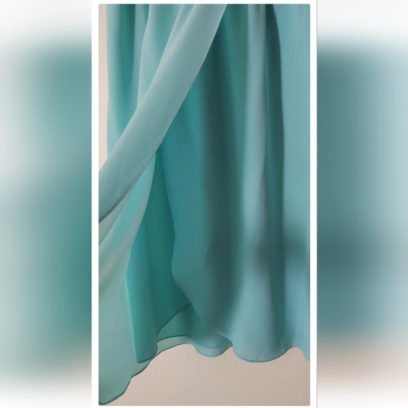 Vintage Wrap Front Skirt Teal Blue Green Size 10 NWT Flowy New W/Tags Old Stock - Picture 6 of 9